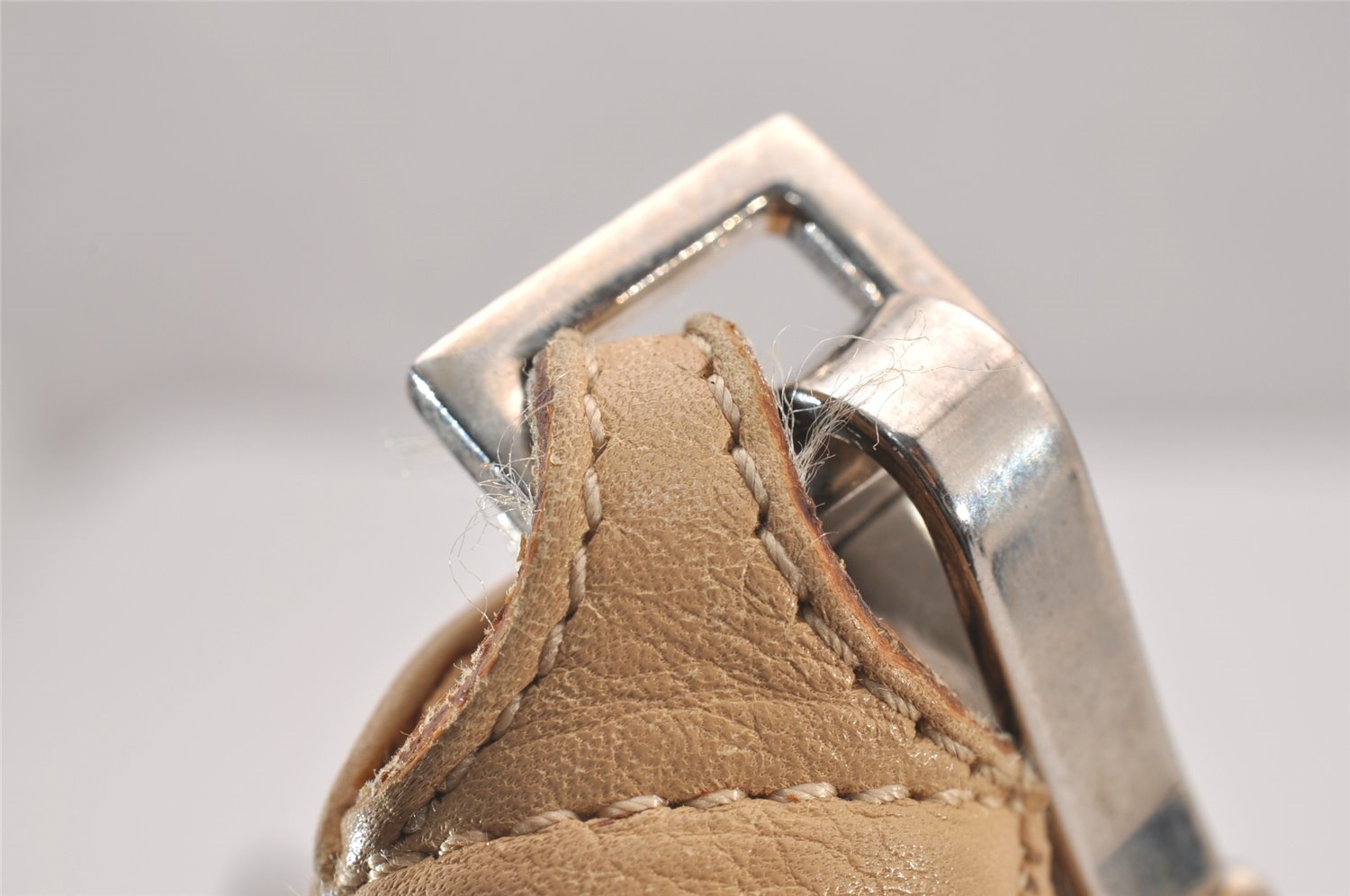 Authentic GUCCI Vintage Bamboo Shoulder Hand Bag Leather 0013865 Beige 0847I