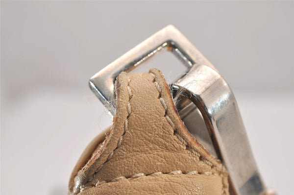 Authentic GUCCI Vintage Bamboo Shoulder Hand Bag Leather 0013865 Beige 0847I