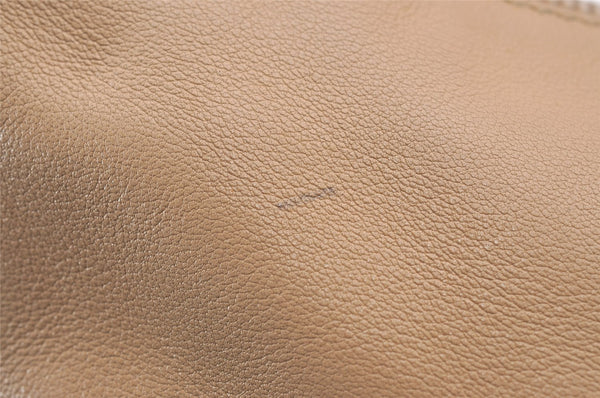 Authentic GUCCI Vintage Bamboo Shoulder Hand Bag Leather 0013865 Beige 0847I