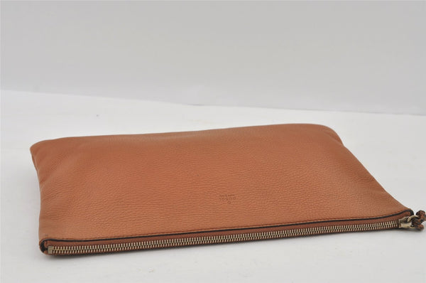 Authentic GUCCI Bamboo Clutch Hand Bag Purse Leather 376858 Brown 0848I