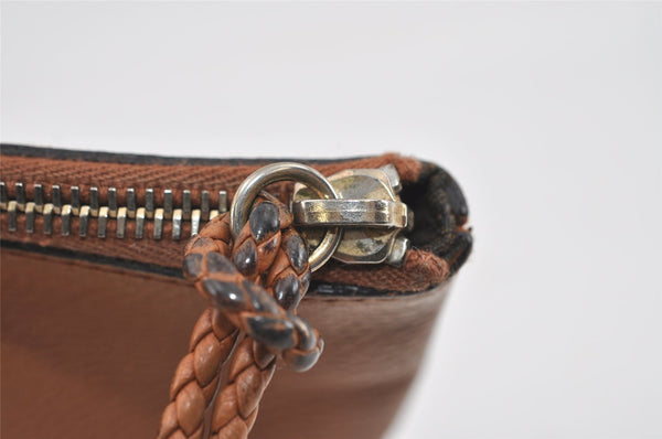 Authentic GUCCI Bamboo Clutch Hand Bag Purse Leather 376858 Brown 0848I