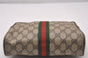 Authentic GUCCI Web Sherry Line Clutch Hand Bag Purse GG PVC Leather Brown 0850I