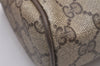 Authentic GUCCI Web Sherry Line Clutch Hand Bag Purse GG PVC Leather Brown 0850I