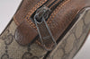 Authentic GUCCI Web Sherry Line Clutch Hand Bag Purse GG PVC Leather Brown 0850I