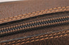 Authentic GUCCI Web Sherry Line Clutch Hand Bag Purse GG PVC Leather Brown 0850I