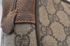 Authentic GUCCI Web Sherry Line Clutch Hand Bag Purse GG PVC Leather Brown 0850I