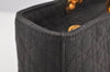 Authentic Christian Dior Lady Dior Cannage Canvas Hand Bag Black CD Junk 0853I