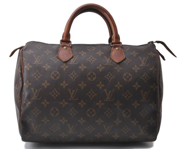 Authentic Louis Vuitton Monogram Speedy 30 Hand Bag M41526 LV 0854D