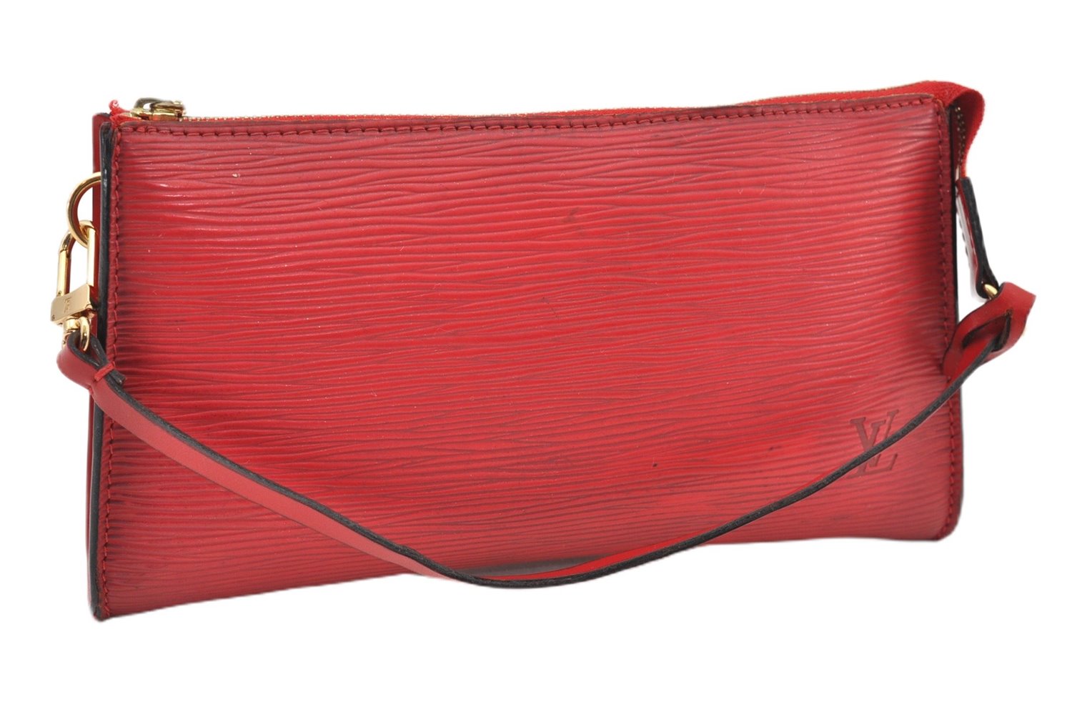 Authentic Louis Vuitton Epi Pochette Accessoires Pouch M5298M Red LV 0854G