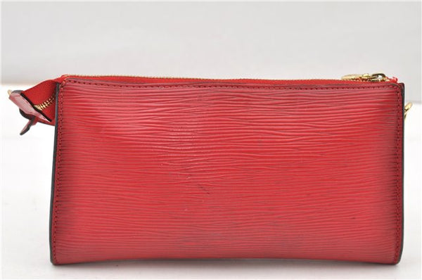 Authentic Louis Vuitton Epi Pochette Accessoires Pouch M5298M Red LV 0854G
