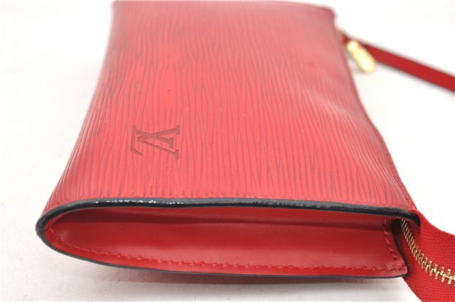 Authentic Louis Vuitton Epi Pochette Accessoires Pouch M5298M Red LV 0854G