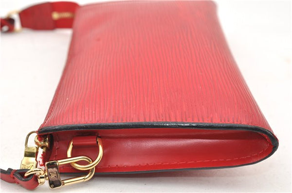Authentic Louis Vuitton Epi Pochette Accessoires Pouch M5298M Red LV 0854G