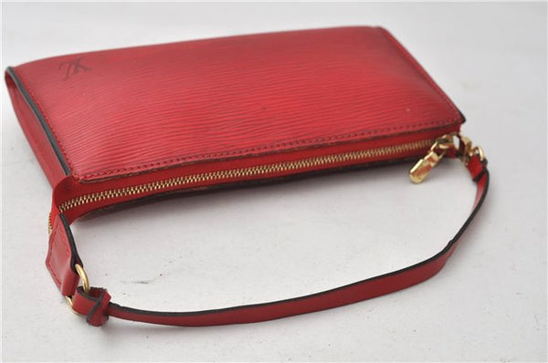 Authentic Louis Vuitton Epi Pochette Accessoires Pouch M5298M Red LV 0854G