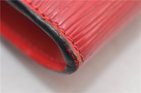 Authentic Louis Vuitton Epi Pochette Accessoires Pouch M5298M Red LV 0854G