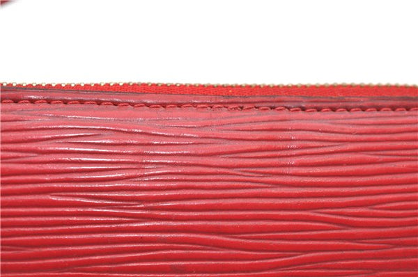 Authentic Louis Vuitton Epi Pochette Accessoires Pouch M5298M Red LV 0854G