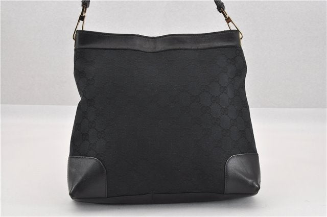 Authentic GUCCI Shoulder Bag GG Canvas Leather 0014231 Black 0855G