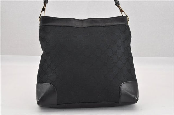 Authentic GUCCI Shoulder Bag GG Canvas Leather 0014231 Black 0855G