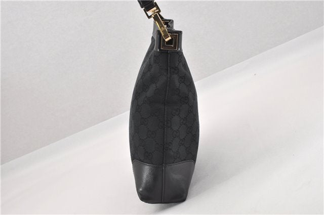 Authentic GUCCI Shoulder Bag GG Canvas Leather 0014231 Black 0855G
