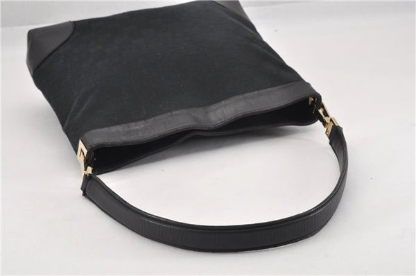 Authentic GUCCI Shoulder Bag GG Canvas Leather 0014231 Black 0855G