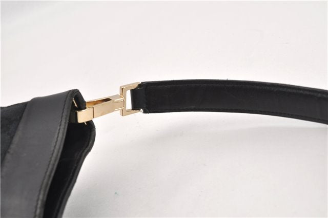 Authentic GUCCI Shoulder Bag GG Canvas Leather 0014231 Black 0855G