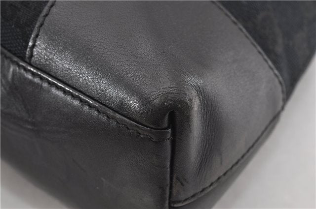 Authentic GUCCI Shoulder Bag GG Canvas Leather 0014231 Black 0855G