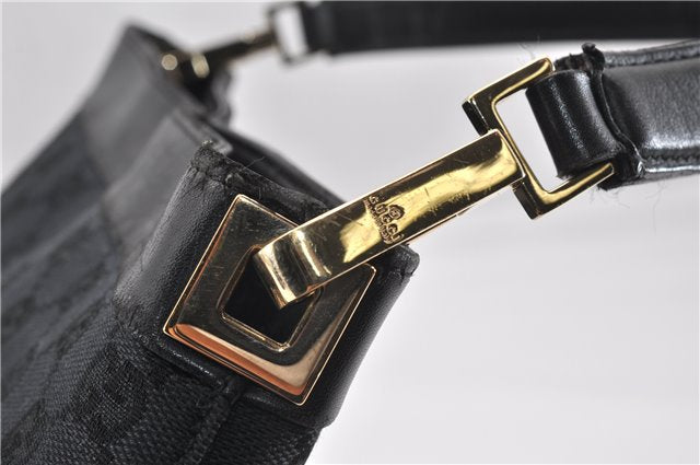 Authentic GUCCI Shoulder Bag GG Canvas Leather 0014231 Black 0855G