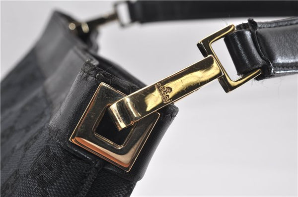 Authentic GUCCI Shoulder Bag GG Canvas Leather 0014231 Black 0855G