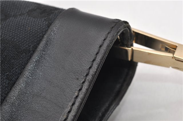 Authentic GUCCI Shoulder Bag GG Canvas Leather 0014231 Black 0855G