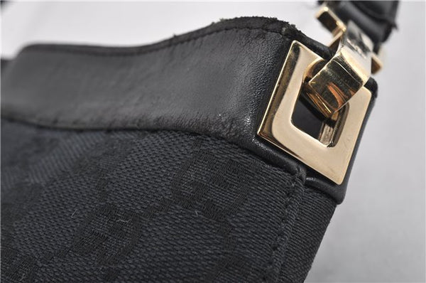 Authentic GUCCI Shoulder Bag GG Canvas Leather 0014231 Black 0855G