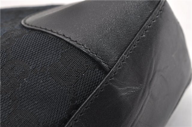 Authentic GUCCI Shoulder Bag GG Canvas Leather 0014231 Black 0855G