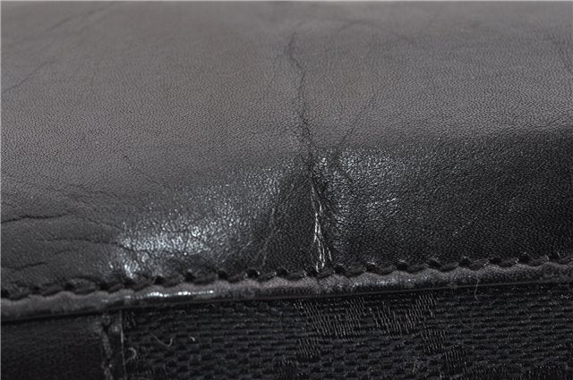 Authentic GUCCI Shoulder Bag GG Canvas Leather 0014231 Black 0855G