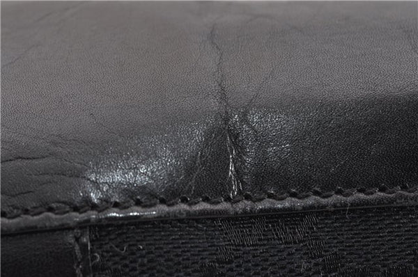 Authentic GUCCI Shoulder Bag GG Canvas Leather 0014231 Black 0855G