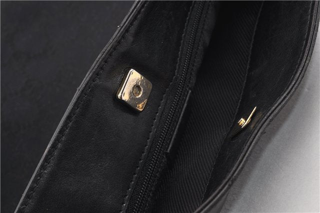 Authentic GUCCI Shoulder Bag GG Canvas Leather 0014231 Black 0855G