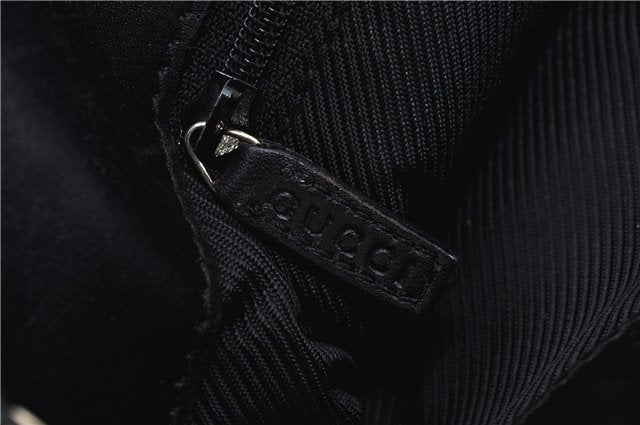 Authentic GUCCI Shoulder Bag GG Canvas Leather 0014231 Black 0855G