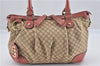 Authentic GUCCI Diamante Sukey 2Way Tote Bag Canvas Leather 247902 Brown 0856G