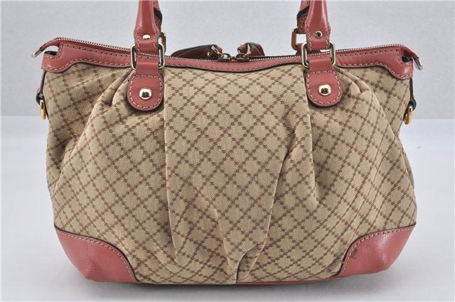Authentic GUCCI Diamante Sukey 2Way Tote Bag Canvas Leather 247902 Brown 0856G