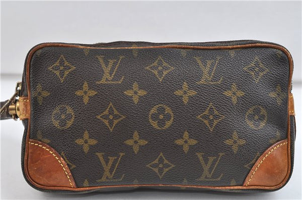 Auth Louis Vuitton Monogram Marly Dragonne PM Clutch Hand Bag M51827 LV 0857D