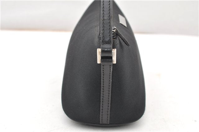 Authentic GUCCI Hand Bag Pouch Purse Canvas Leather 0391103 Black 0857G