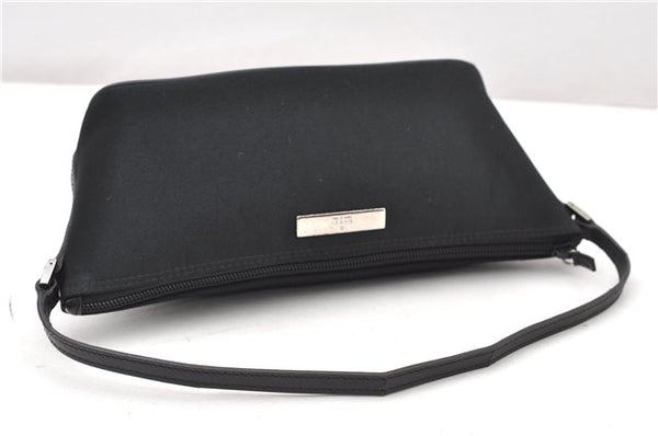 Authentic GUCCI Hand Bag Pouch Purse Canvas Leather 0391103 Black 0857G