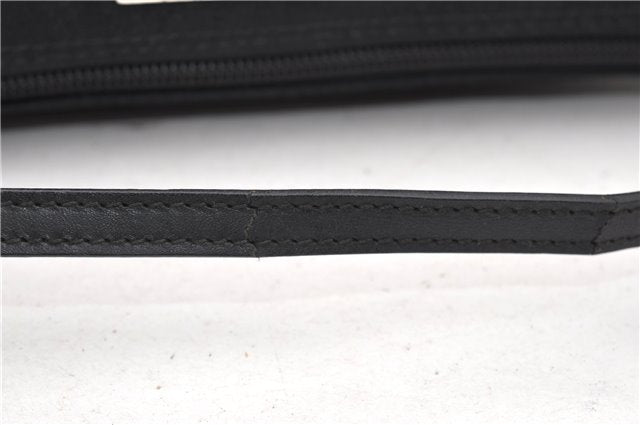 Authentic GUCCI Hand Bag Pouch Purse Canvas Leather 0391103 Black 0857G