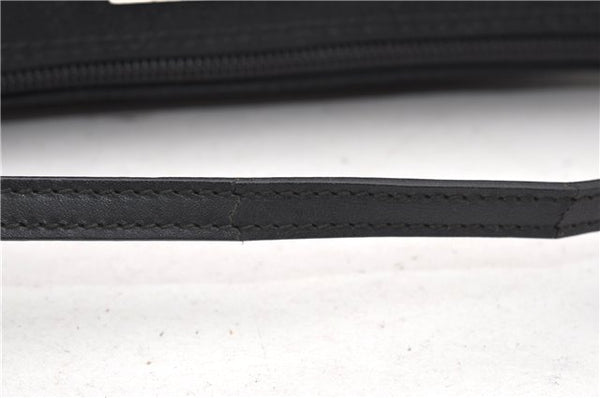 Authentic GUCCI Hand Bag Pouch Purse Canvas Leather 0391103 Black 0857G