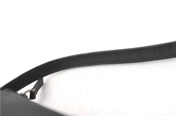 Authentic GUCCI Hand Bag Pouch Purse Canvas Leather 0391103 Black 0857G