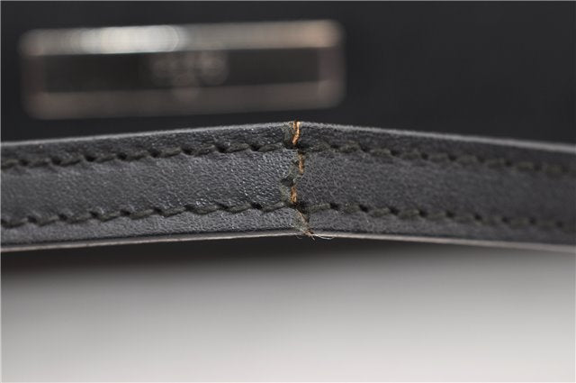 Authentic GUCCI Hand Bag Pouch Purse Canvas Leather 0391103 Black 0857G