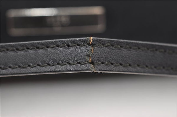 Authentic GUCCI Hand Bag Pouch Purse Canvas Leather 0391103 Black 0857G