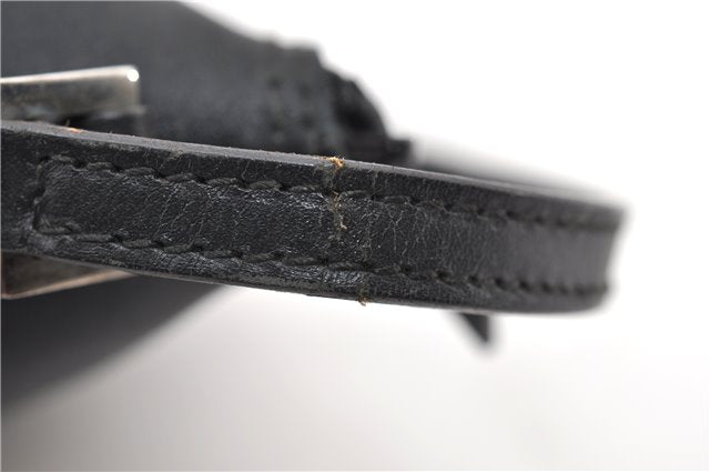 Authentic GUCCI Hand Bag Pouch Purse Canvas Leather 0391103 Black 0857G