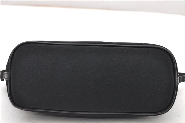 Authentic GUCCI Hand Bag Pouch Purse Canvas Leather 0391103 Black 0857G