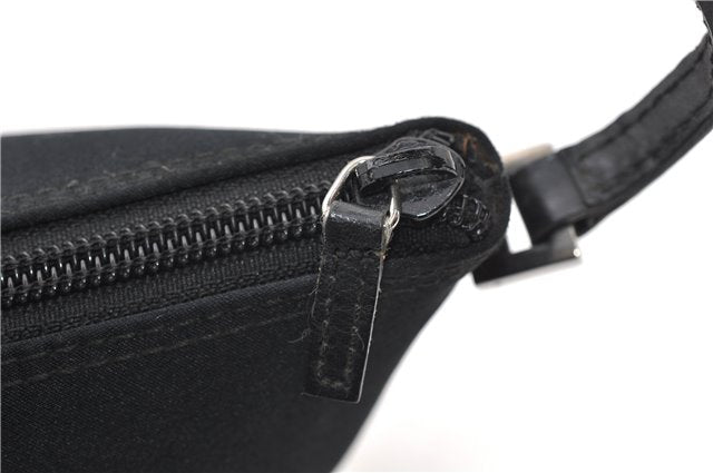 Authentic GUCCI Hand Bag Pouch Purse Canvas Leather 0391103 Black 0857G