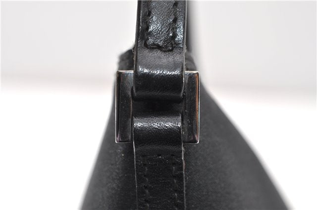 Authentic GUCCI Hand Bag Pouch Purse Canvas Leather 0391103 Black 0857G