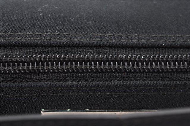 Authentic GUCCI Hand Bag Pouch Purse Canvas Leather 0391103 Black 0857G