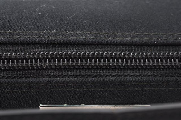 Authentic GUCCI Hand Bag Pouch Purse Canvas Leather 0391103 Black 0857G